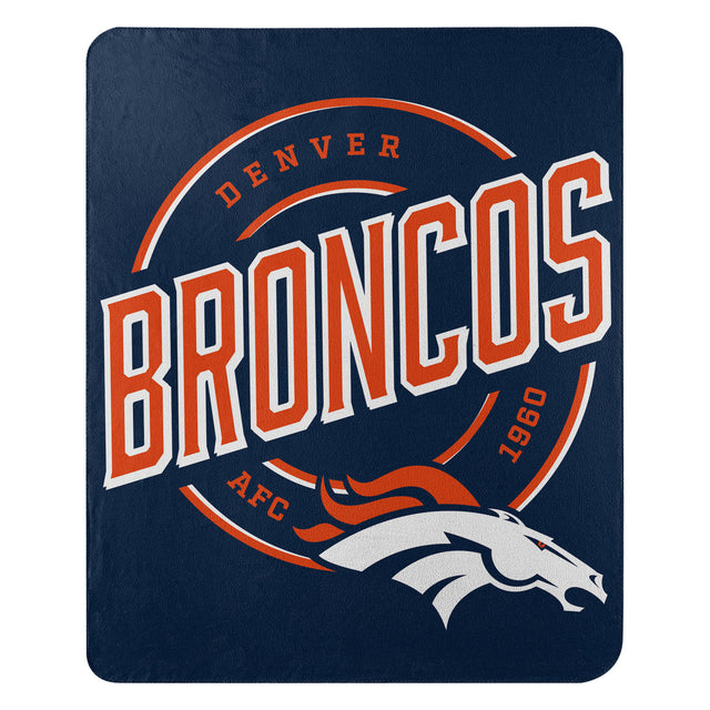 Manta de vellón de los Denver Broncos de 50 x 60 pulgadas con diseño de campaña