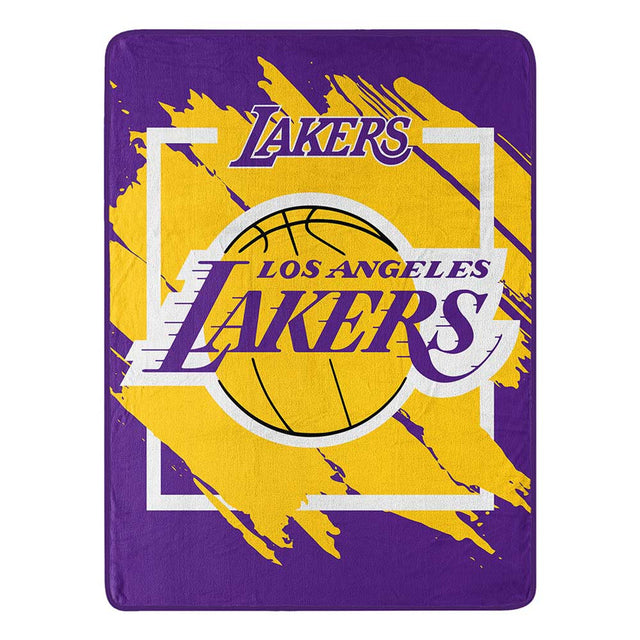 Manta de Los Angeles Lakers de 46 x 60 pulgadas, diseño micro Raschel, enrollada