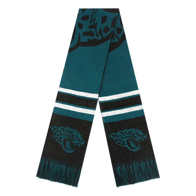 Bufanda de los Jacksonville Jaguars con diseño de logotipo grande y bloques de colores