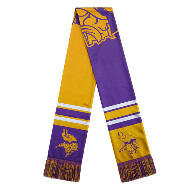 Bufanda de los Minnesota Vikings con diseño de logotipo grande y bloques de colores