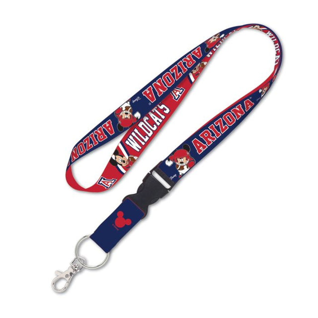 Cordón de fútbol americano de Mickey Mouse de Arizona Wildcats con hebilla desmontable de 1"