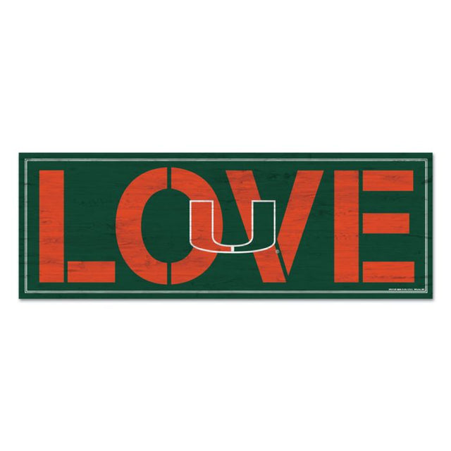 Letrero de madera de los Miami Hurricanes, 8" x 23", 1/4" de grosor