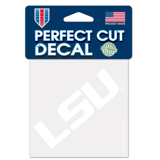 LSU Tigers Perfect Cut White Decal 4" x 4"
