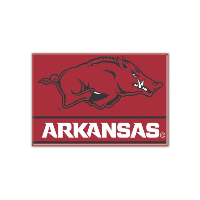 Imán de metal de los Arkansas Razorbacks de 2,5" x 3,5"