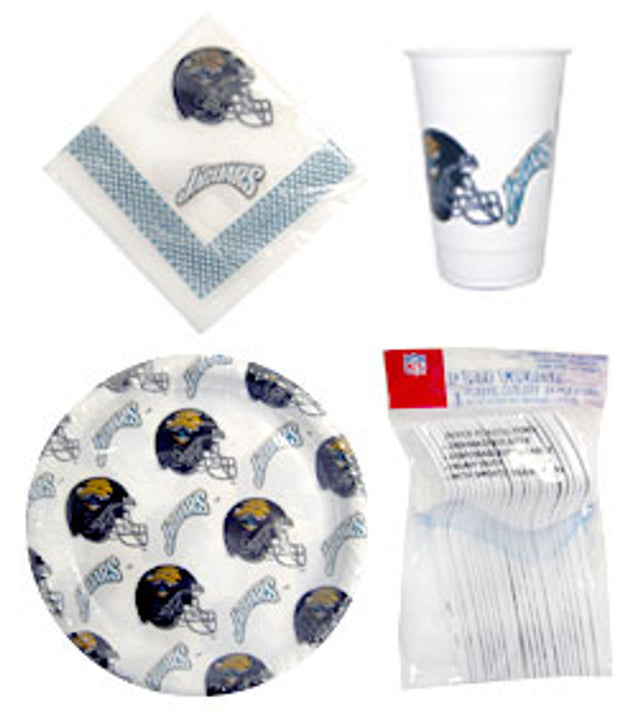 Juego de vajilla de plástico de los Jacksonville Jaguars de 96 piezas