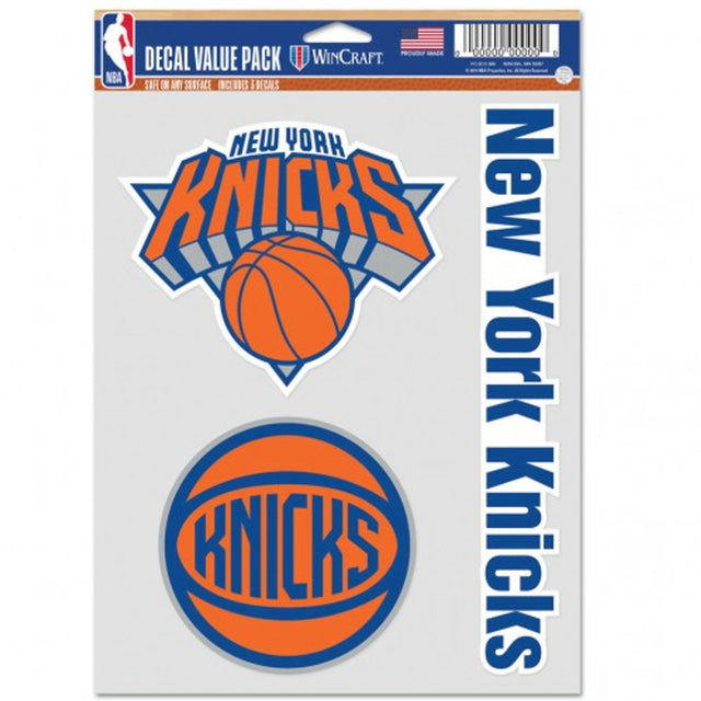 Paquete de 3 calcomanías multiusos para fanáticos de los New York Knicks