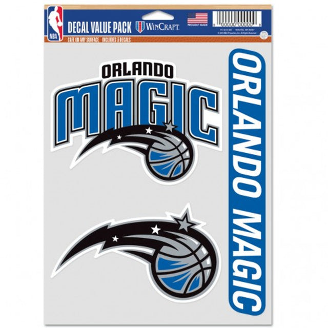 Paquete de 3 calcomanías multiusos para fanáticos de Orlando Magic