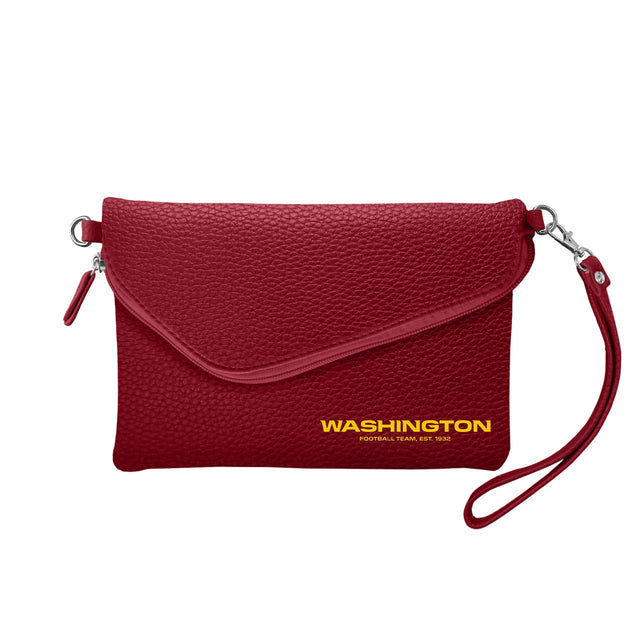 Washington Football Team Purse Pebble Fold Over Crossbody Maroon