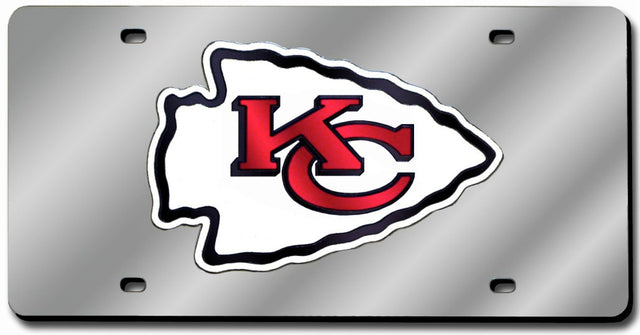 Matrícula de los Kansas City Chiefs cortada con láser en color plata
