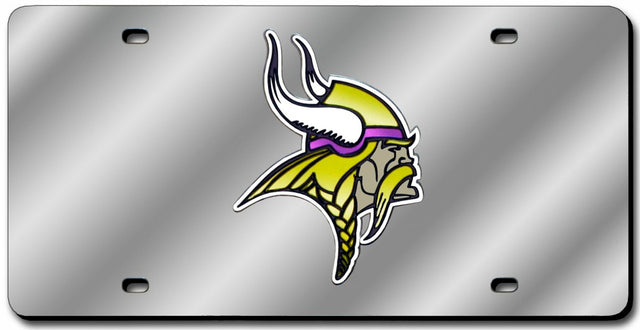 Matrícula de los Minnesota Vikings cortada con láser en color plata