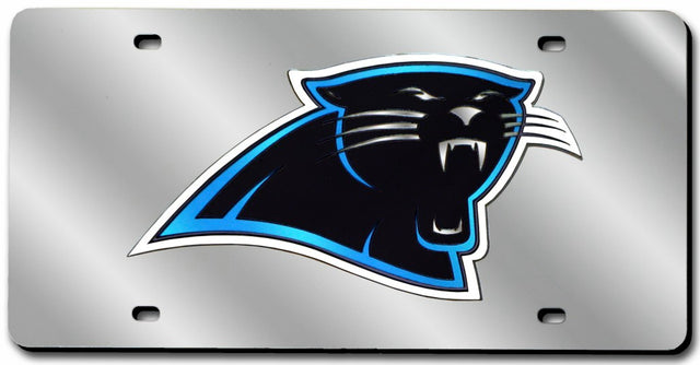 Matrícula de los Carolina Panthers cortada con láser en color plata