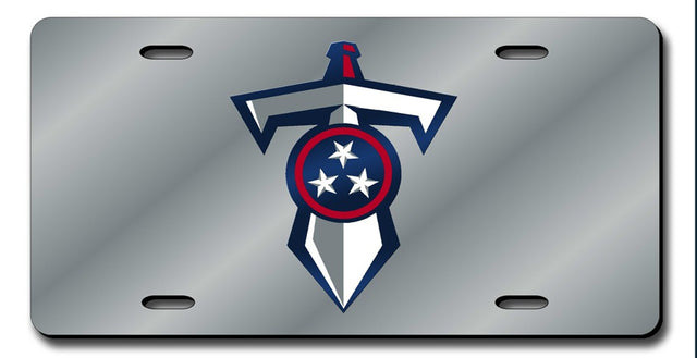 Tennessee Titans License Plate Laser Cut Silver Shield and Sword Design