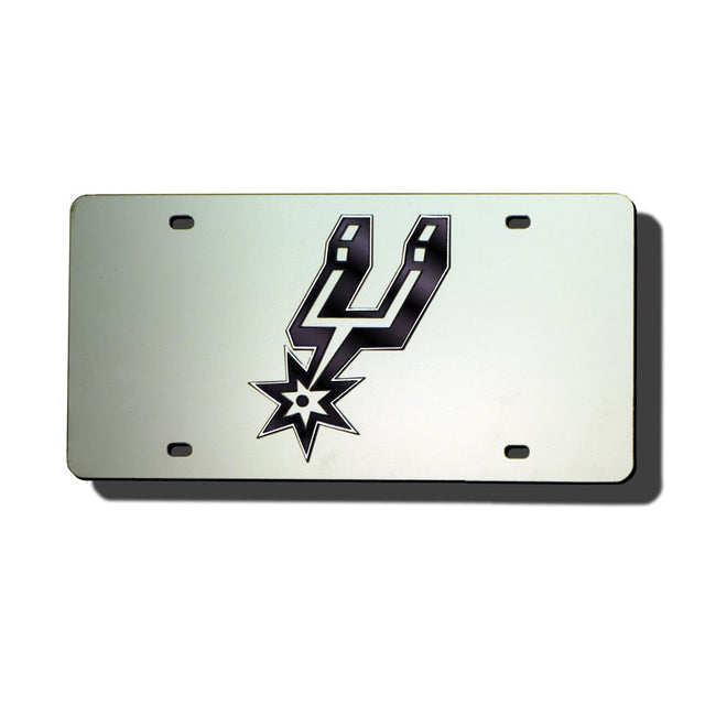 Matrícula plateada cortada con láser de los San Antonio Spurs