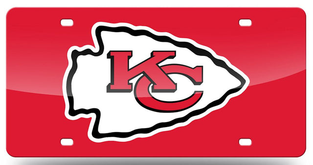 Matrícula de los Kansas City Chiefs cortada con láser en color rojo