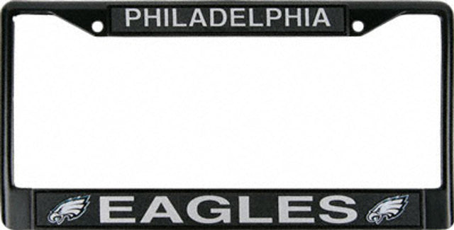 Marco para matrícula de los Philadelphia Eagles, cromado y negro