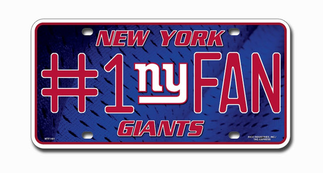Matrícula de los New York Giants n.° 1 Fan