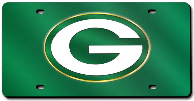 Matrícula de los Green Bay Packers cortada con láser en color verde