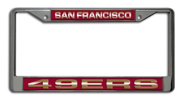 Marco para matrícula de los San Francisco 49ers cortado con láser en cromo