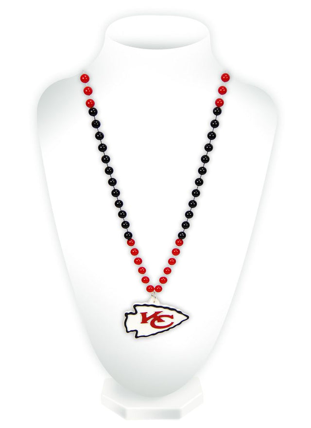 Cuentas de los Kansas City Chiefs con medallón estilo Mardi Gras