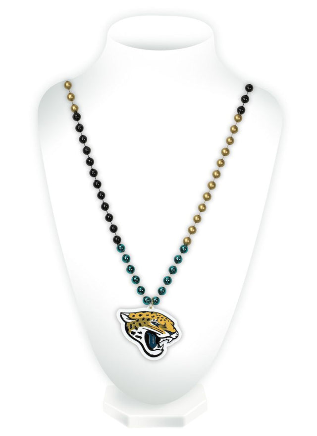 Cuentas de Mardi Gras de los Jacksonville Jaguars con medallón