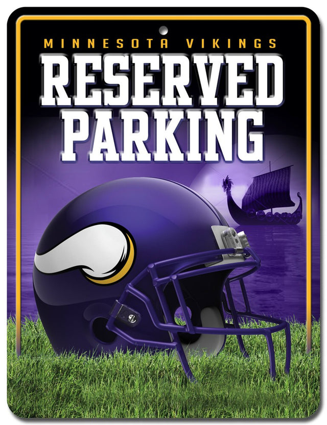 Letrero de metal para estacionamiento de los Minnesota Vikings