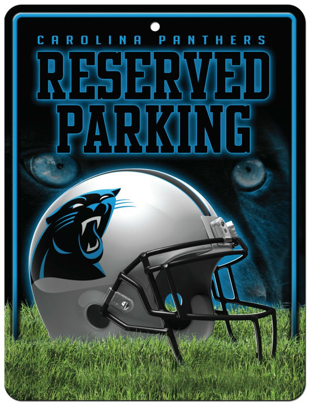 Letrero de metal para estacionamiento de Carolina Panthers
