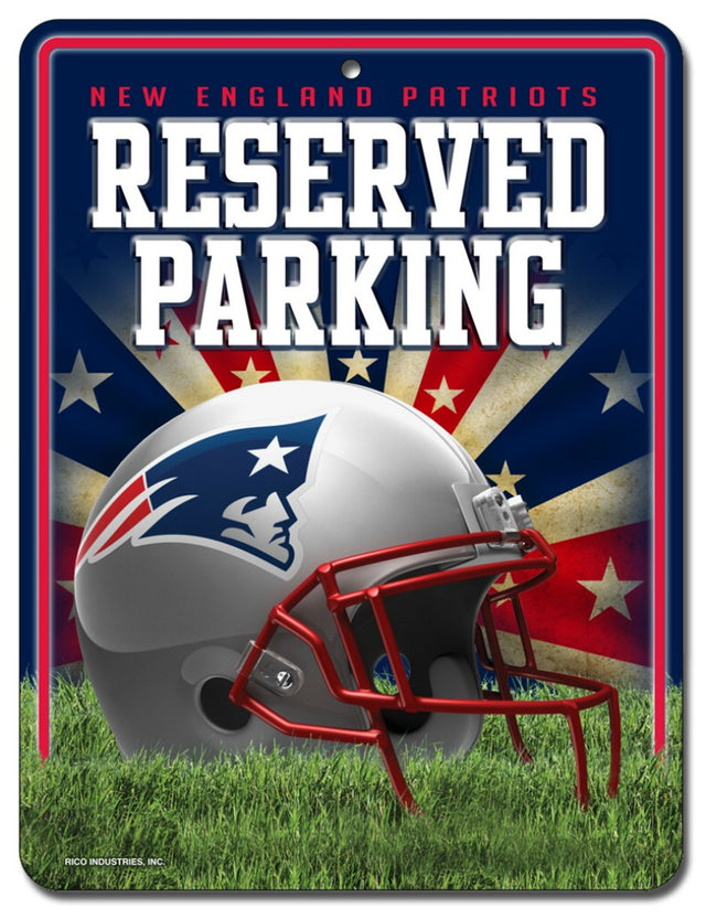 Letrero de metal para estacionamiento de los New England Patriots