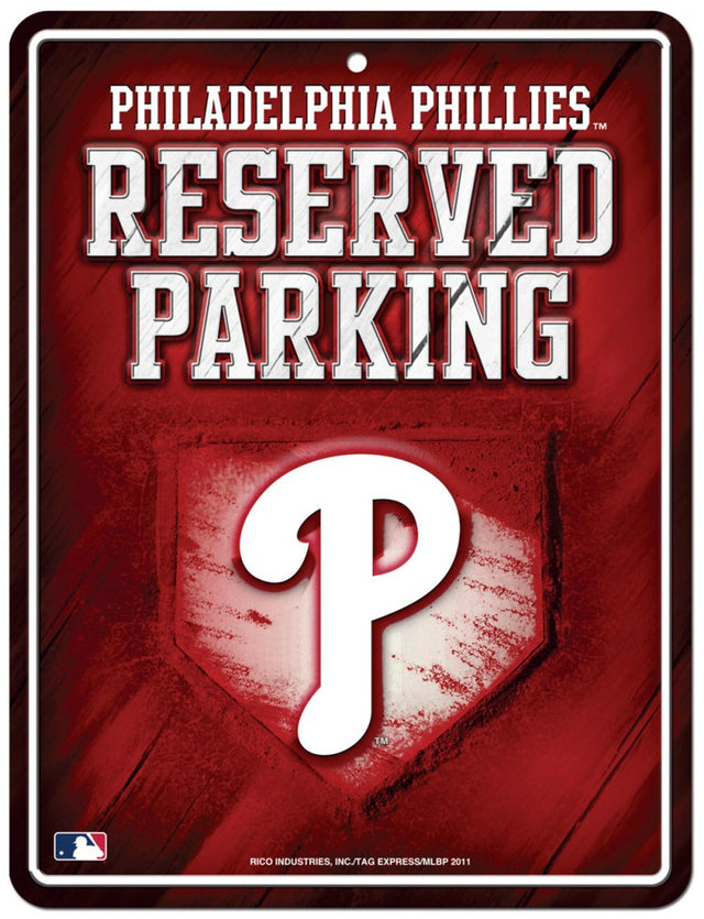 Letrero de metal para estacionamiento de los Philadelphia Phillies
