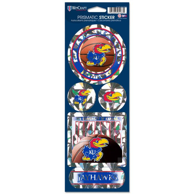 Kansas Jayhawks Basketball Prismatic Decal 4" x 11"