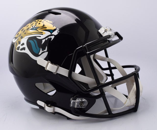 Réplica de casco de los Jacksonville Jaguars Riddell en tamaño completo, estilo Speed 2018