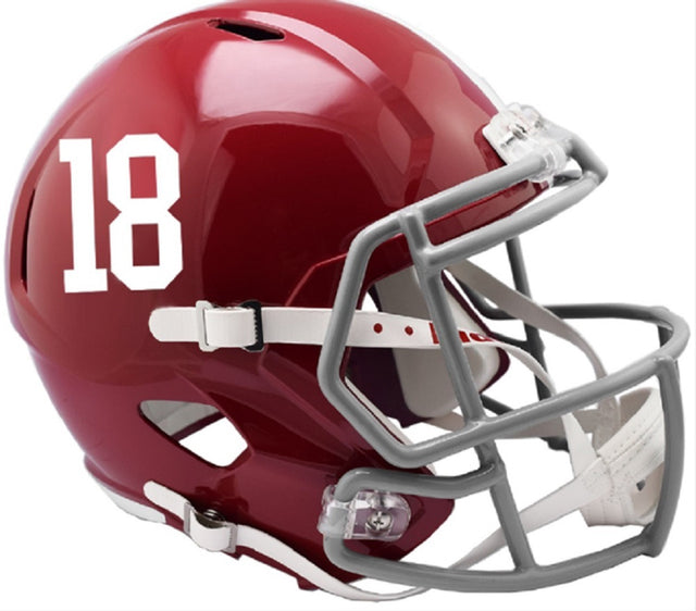 Réplica de casco Alabama Crimson Tide de Riddell en tamaño completo, estilo Speed n.° 18