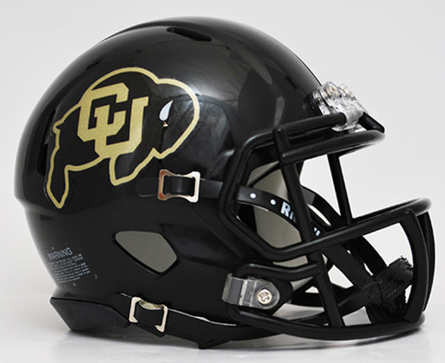 Casco Speed Mini de los Colorado Buffaloes, color negro alternativo