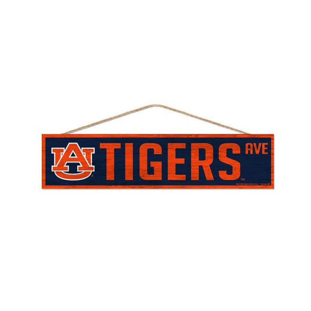 Auburn Tigers Wood Sign-with Rope 4" x 17"
