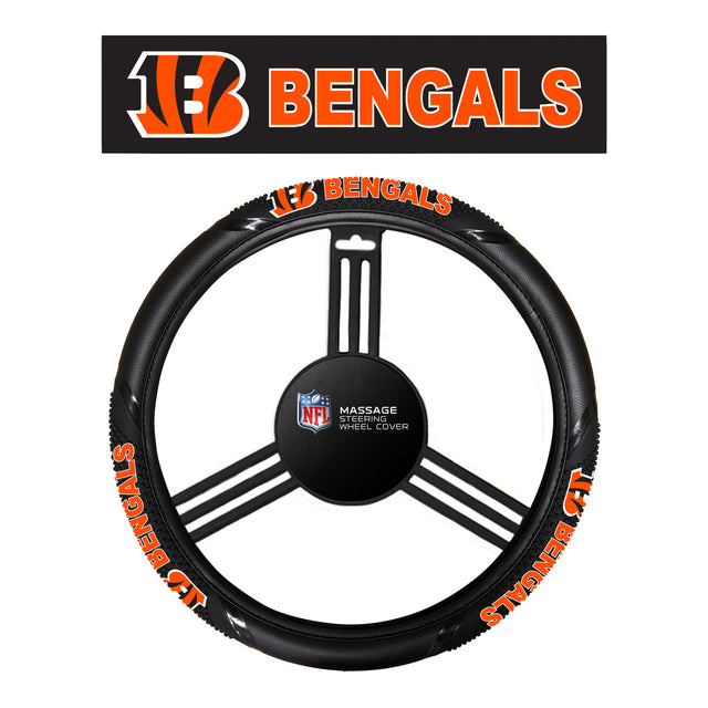 Funda para volante de los Cincinnati Bengals con agarre de masaje, estilo CO