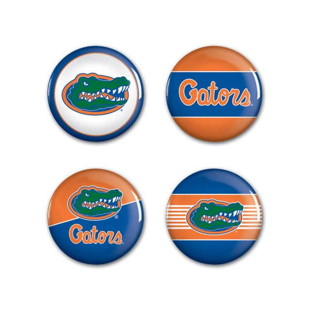 Paquete de 4 botones Florida Gators de 1 1/4" de diámetro