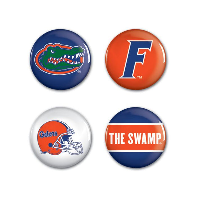 Paquete de 4 botones Florida Gators de 1 1/4" de diámetro