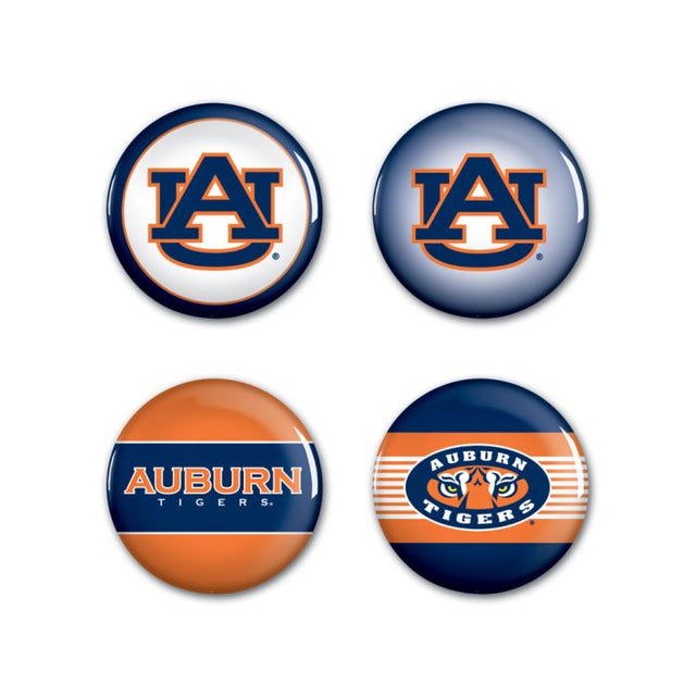 Auburn Tigers Button 4 Pack 1 1/4" Rnd