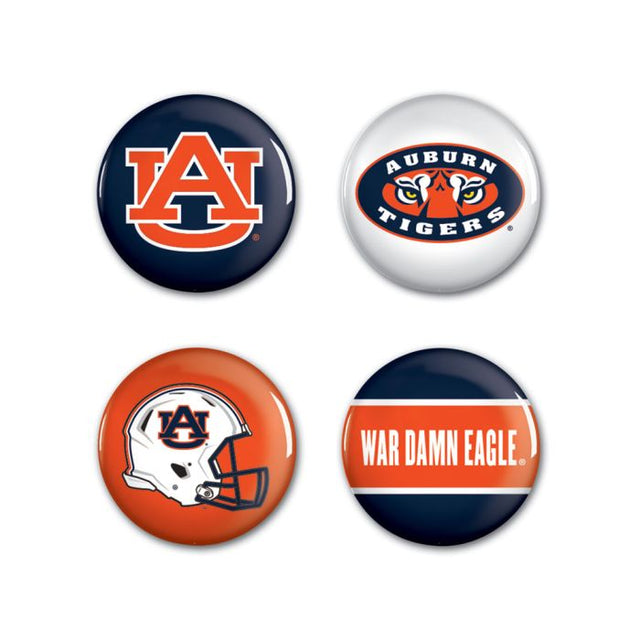 Auburn Tigers Button 4 Pack 1 1/4" Rnd