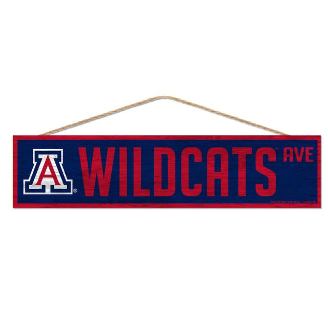 Letrero de madera de los Arizona Wildcats con cuerda, 4 x 17 pulgadas
