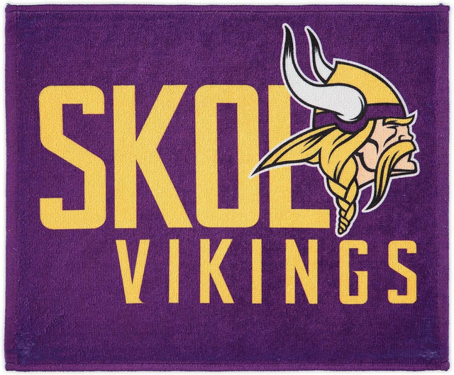 Toalla de Minnesota Vikings de 15 x 18 pulgadas, estilo rally, estilo a todo color