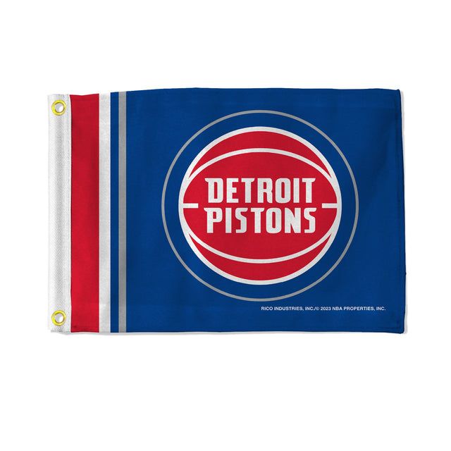 Bandera de los Detroit Pistons de 12 x 17 pulgadas con rayas utilitarias