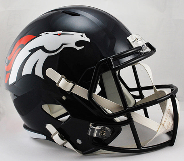 Réplica de casco de los Denver Broncos Riddell en tamaño completo, estilo Speed, 1997-2023, retro