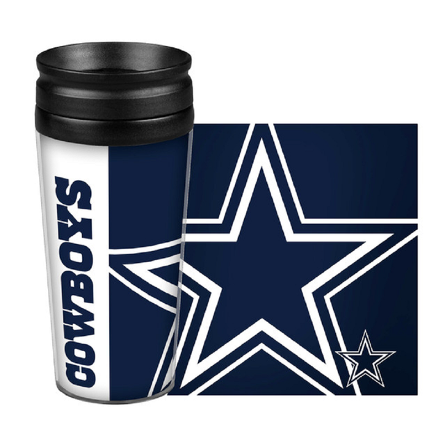 Taza de viaje de los Dallas Cowboys de 14 oz con diseño envolvente y estilo Hype Design