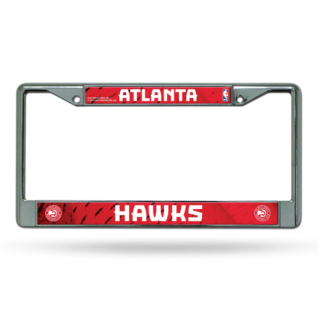 Atlanta Hawks License Plate Frame Chrome Printed Insert