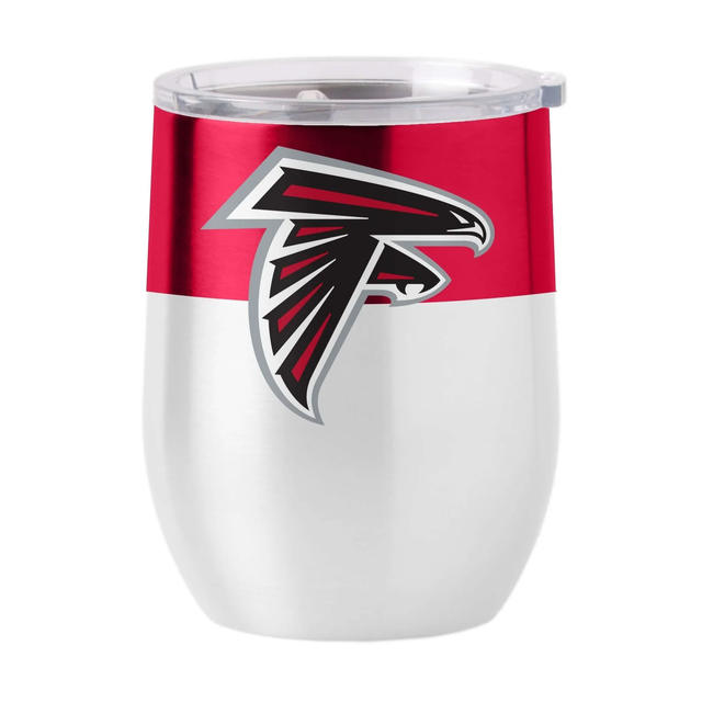 Vaso de viaje curvo de acero inoxidable de 16 oz de los Atlanta Falcons