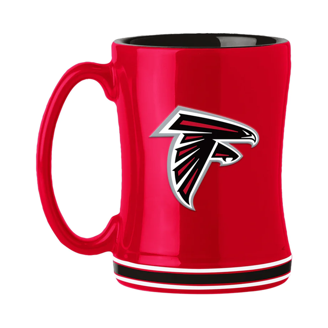 Taza de café de los Atlanta Falcons de 14 oz con relieve esculpido en color del equipo