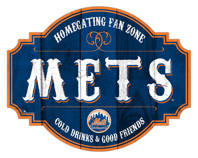 Letrero de madera de 12" de los Mets de Nueva York Homegating Tavern