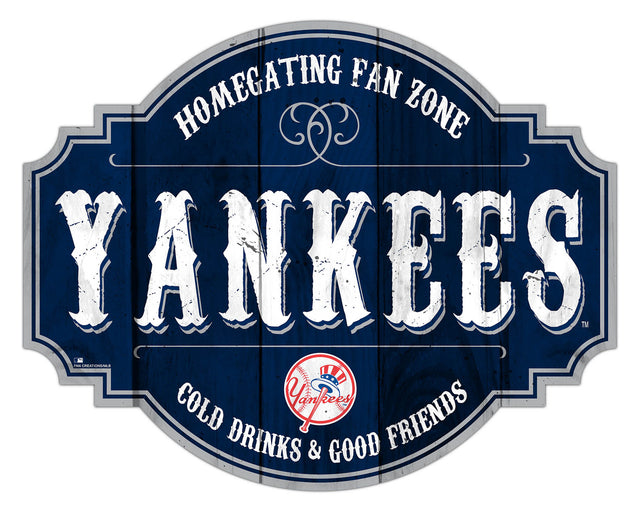 Letrero de madera de 12" de los Yankees de Nueva York Homegating Tavern