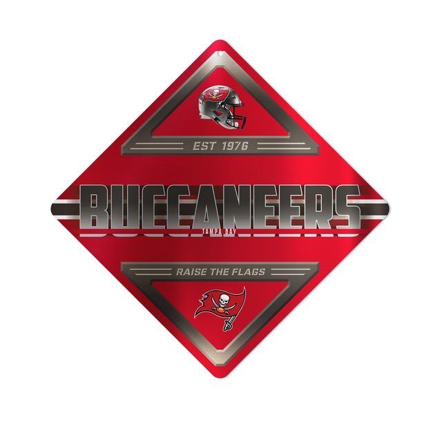 Letrero de metal con forma de diamante de los Tampa Bay Buccaneers