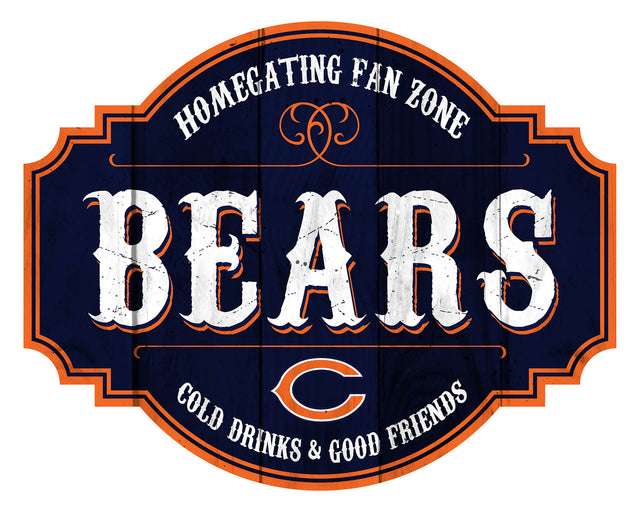 Chicago Bears Sign Wood 12" Homegating Tavern